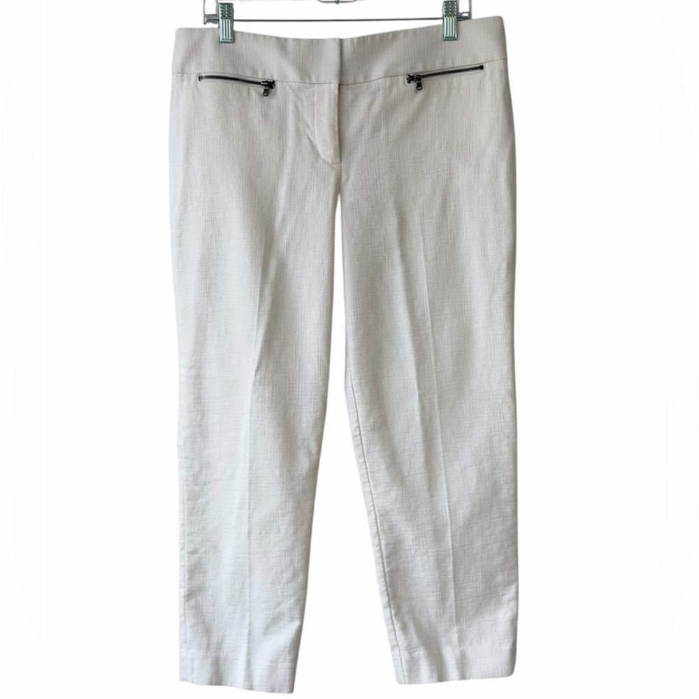 Ann Taylor Loft Marisa Cropped Pants in White/Cream Size 10